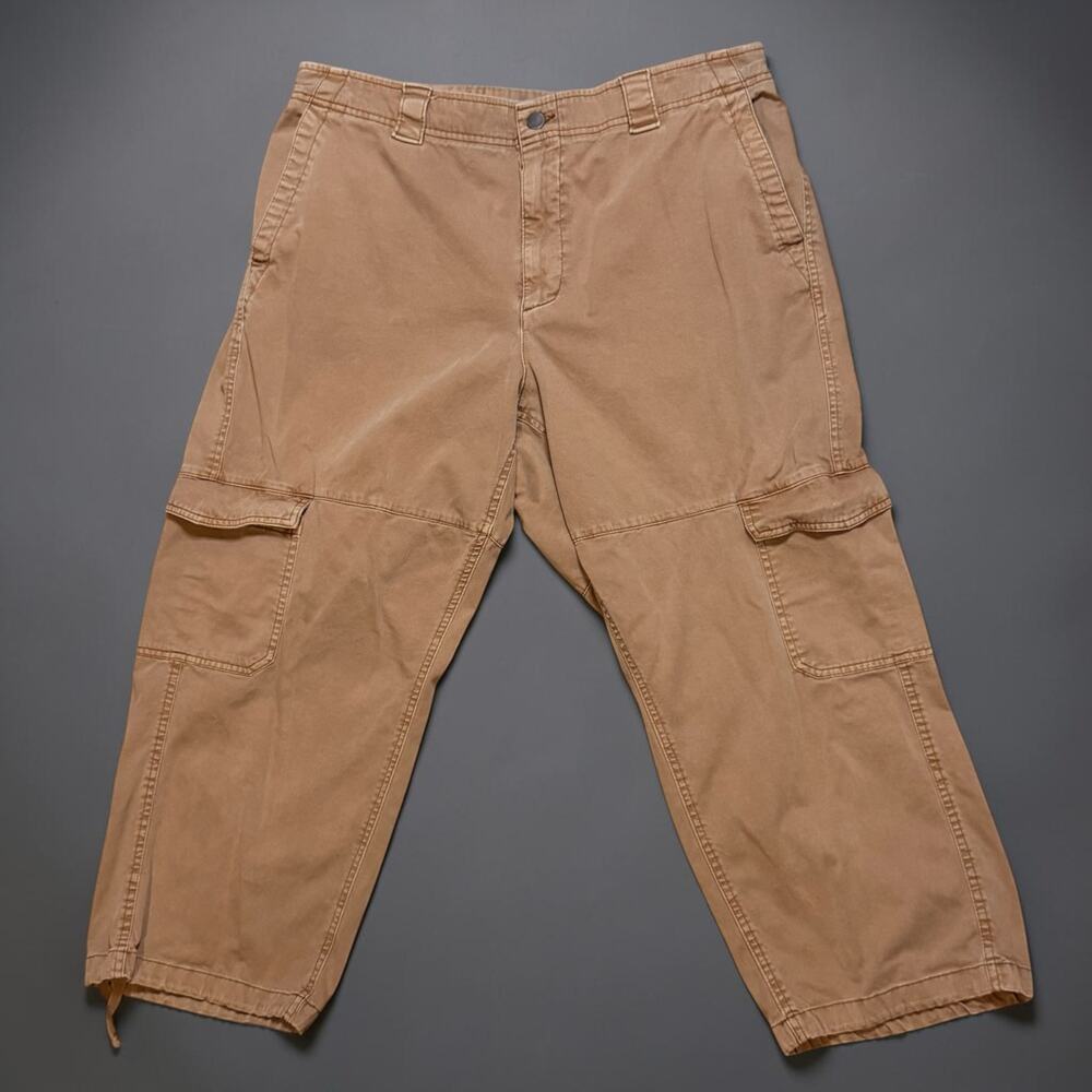 Old Navy Cargo Cropped Pants Womens Peanut High Rise Elastic Waist Size XL